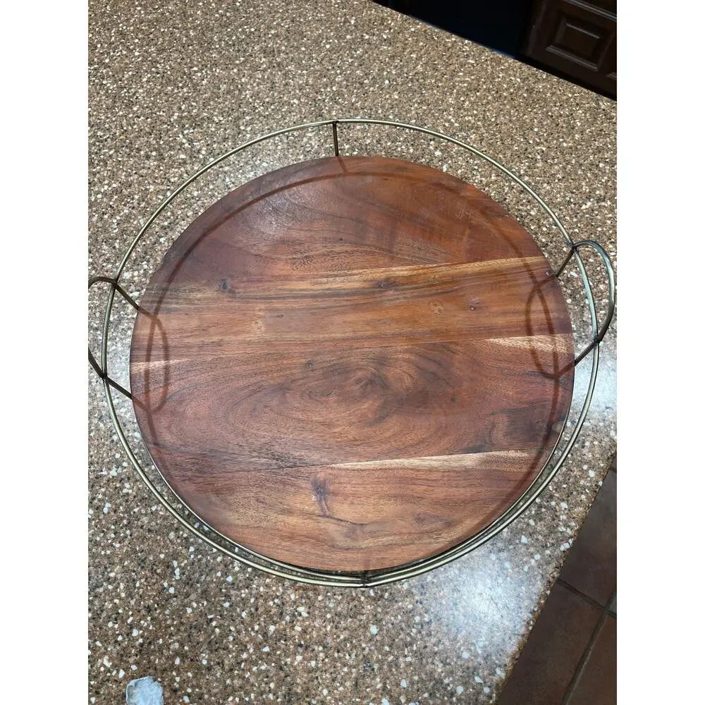 Hearth & Hand wood and metal tray